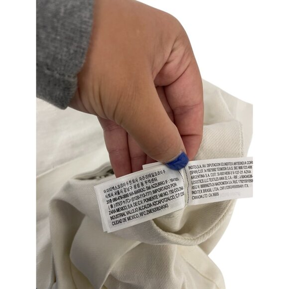 Zara Womens Pants Trousers Small White Pleated Wide Leg Linen Blend 2927/586 NWT - Picture 8 of 15